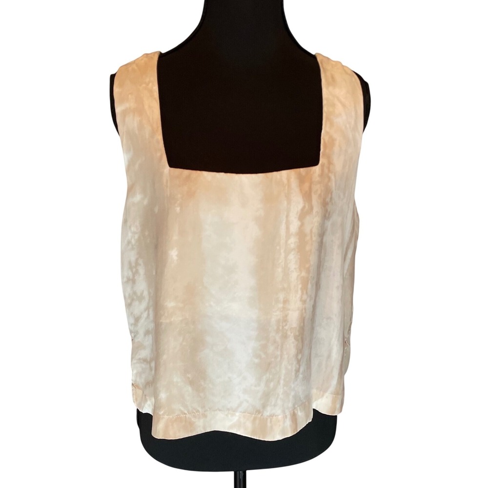 TravisMathew Women's Cupro Tank Top Square Neck Marbled Champagne M Quiet Luxury